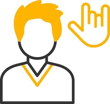 firmar idioma Interprete línea dos color vector