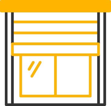 Glass Window Frame Line Two Color vector