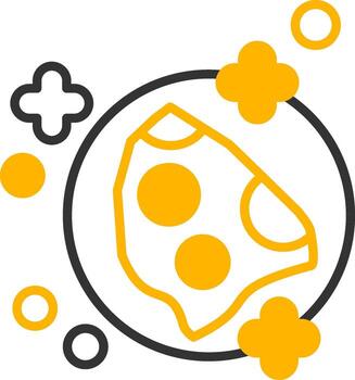 Iron Core Meteorite Line Two Color vector