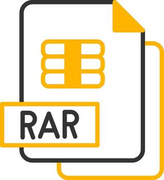 comprimido rar archivo línea dos color vector