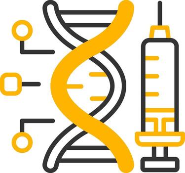 Genetic Modification Technique Line Two Color vector