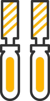 Metal Rasp File Line Two Color vector