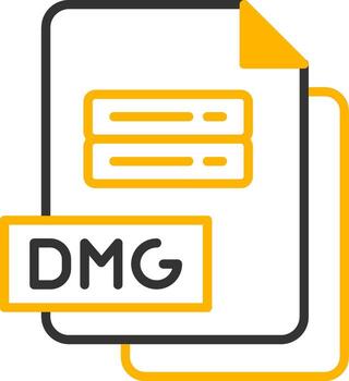 Mac DMG File Line Two Color vector