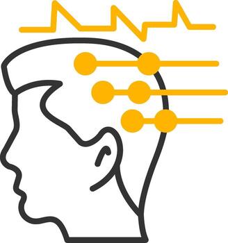 Electroencephalogram Brain Waves Line Two Color vector