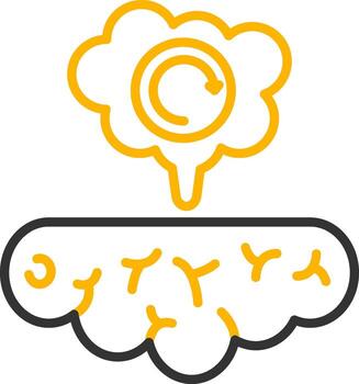Brain Loading Symbol Line Two Color vector