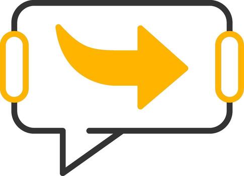 Rectangular Speech Bubble Line Two Color vector