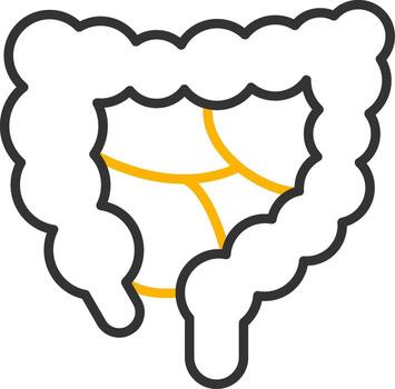 Large Intestine Function Line Two Color vector