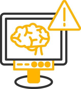estructural cerebro dañar línea dos color vector