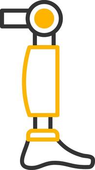 robótico biónico pierna línea dos color vector