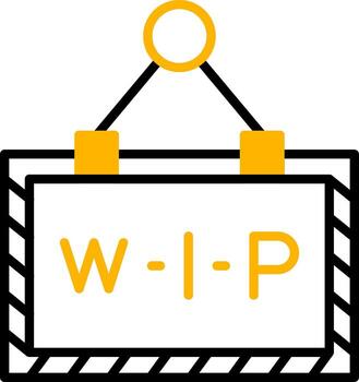 WIP Work Indicator Line Two Color vector