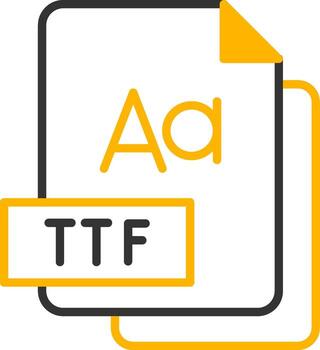 Font TTF File Line Two Color vector