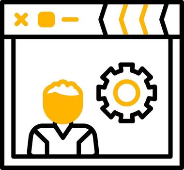 Actual trabajo en Progreso línea dos color vector