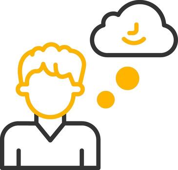 Daydreaming Thought Process Line Two Color vector