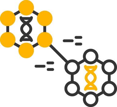 Molecular Structure Model Line Two Color vector