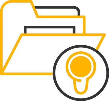 ubicación datos carpeta línea dos color vector