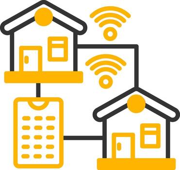 AI Powered Smarthome Line Two Color vector