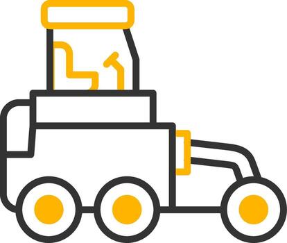 Road Grader Leveling Vehicle Line Two Color vector