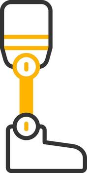 Artificial Limb Prosthesis Line Two Color vector