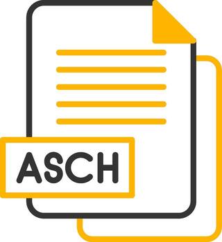 Ascii Asch File Line Two Color vector