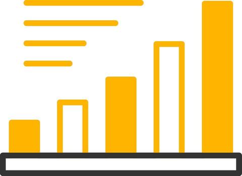 Stacked Bar Chart Line Two Color vector