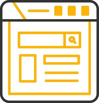 Internet navegador ventana línea dos color vector