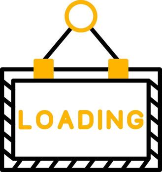 cargando página animación línea dos color vector