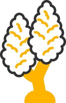 kalleri Pera árbol línea dos color vector