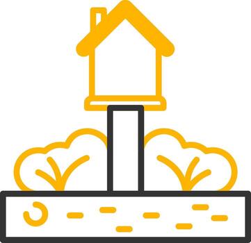 Residential Plot Location Line Two Color vector