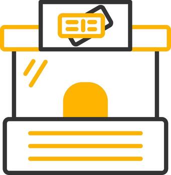 Ticket Box Counter Line Two Color vector