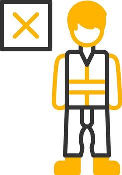 Harsh Disapproval Look Line Two Color vector