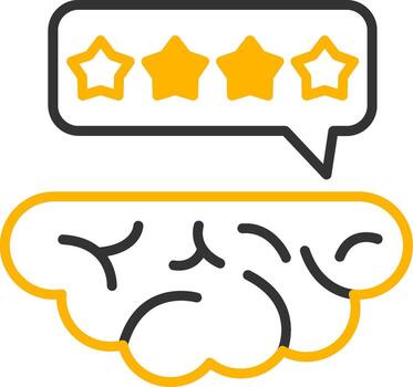 mente realimentación lazo línea dos color vector