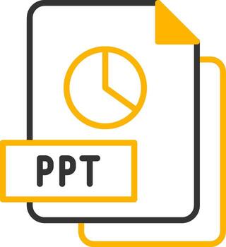 PowerPoint PPT File Line Two Color vector