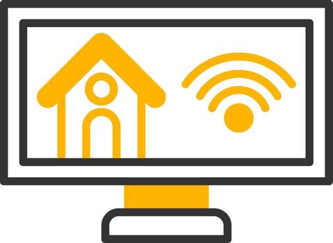 Smart Domotics System Line Two Color vector