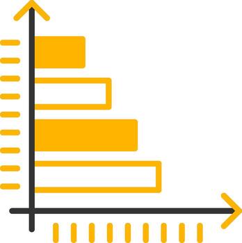 Abstract Bar Graph Line Two Color vector