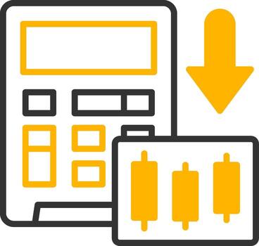 Calculator Down Value Line Two Color vector