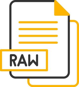 Raw Image File Line Two Color vector