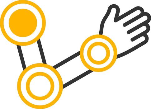 robótico brazo prótesis línea dos color vector