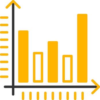 Bar Graph Line Two Color vector