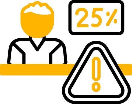 trimestre Progreso completar línea dos color vector