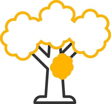 Giant Sequoia Tree Line Two Color vector