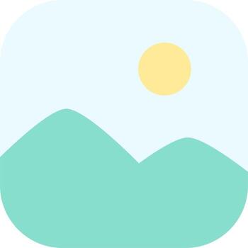 Colorful Image Placeholder Icon with Mountain Landscape. Gallery Photo Template UI Element. vector