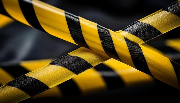 Caution Tape Close-Up A Study in Yellow and Black photo