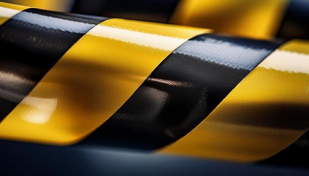Abstract Close-Up of Yellow and Black Warning Tape photo