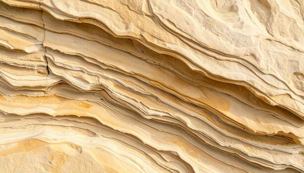 Macro eolian cross lamination sandstone warm beige wallpaper background representing geology texture detail suitable for natural abstract design photo