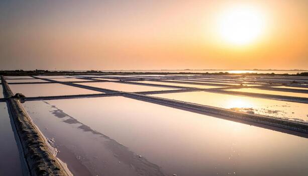 Salt evaporation ponds subtle tonal blocks minimal margin wallpaper background representing landscape pattern suitable for natural abstract design photo