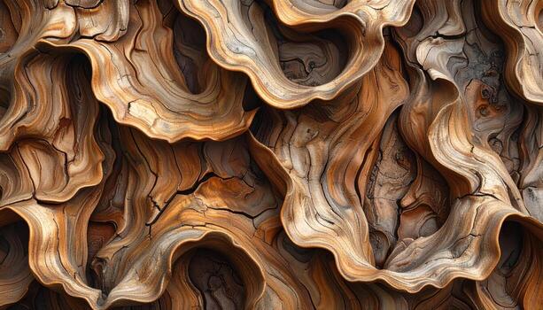 Realistic mangrove pneumatophore bark micro pattern muted browns top copy band wallpaper background representing plant surface suitable for natural design photo