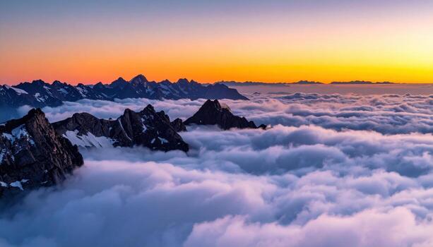 Sunset alpenglow washing clouds open gradient lower wallpaper background representing sky atmosphere suitable for natural scenic design photo