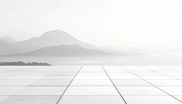 Ceramic tile field with soft grout lines off white tones wallpaper background representing interior surface detail suitable for clean modern design photo