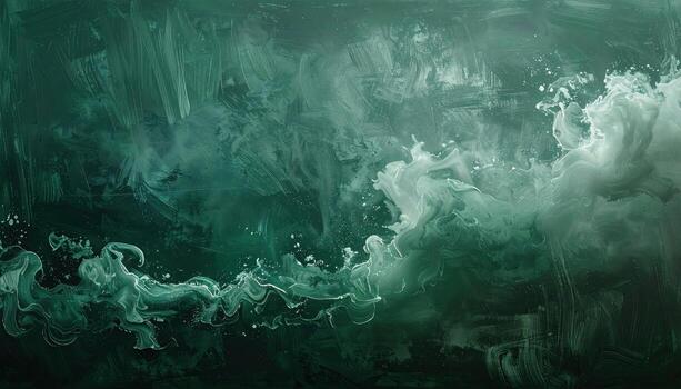 Chalkboard erased smudge gradient deep green gray wide copy area wallpaper background representing education board texture suitable for clean typographic design photo