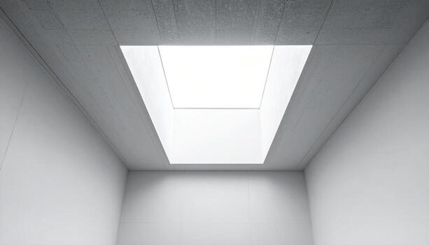 Lightwell atrium rectangle opening on neutral ceiling spacious mood wallpaper background representing architectural interior suitable for clean modern design photo